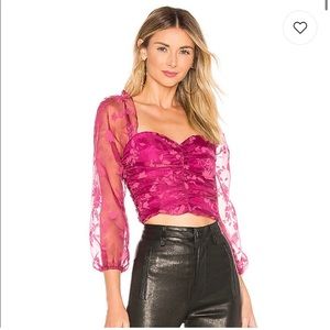 Lovers + Friends Fuchsia Floral Blouse